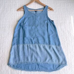 J. Jill Denim Women's Tencel Sleeveless Mini Dress, Blue, XSP